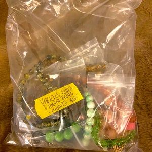 Various Glass Beads, Metal Beads & Chains